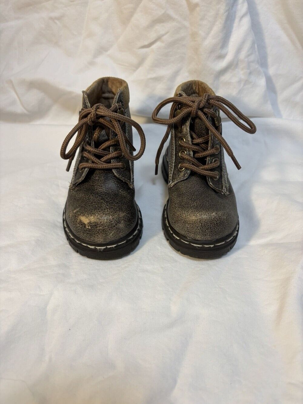 Leather Hiking Boots Shoes Brown Outdoors Vintage Fisher Price Kids Size 6